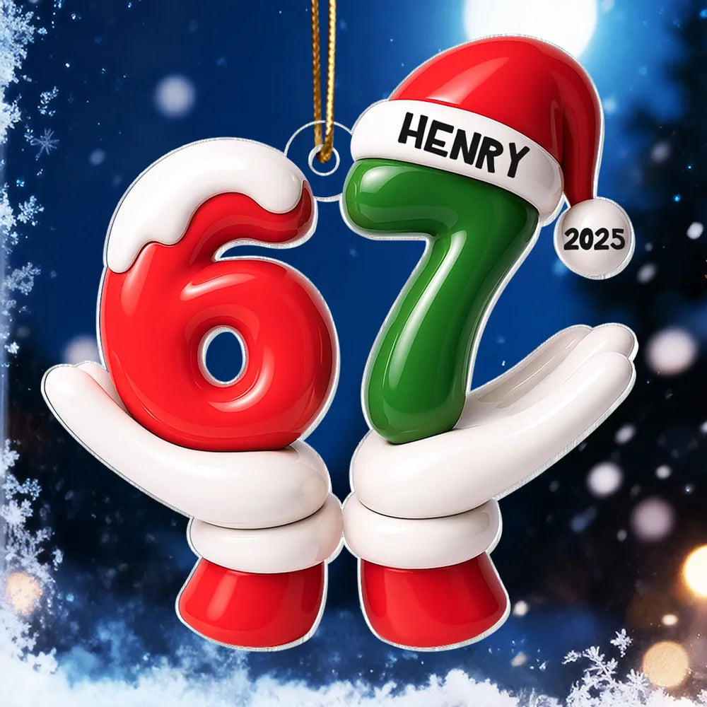 Personalized 67 Christmas Ornament with Name and Year β Fun Personalized Gift for Kids and Families