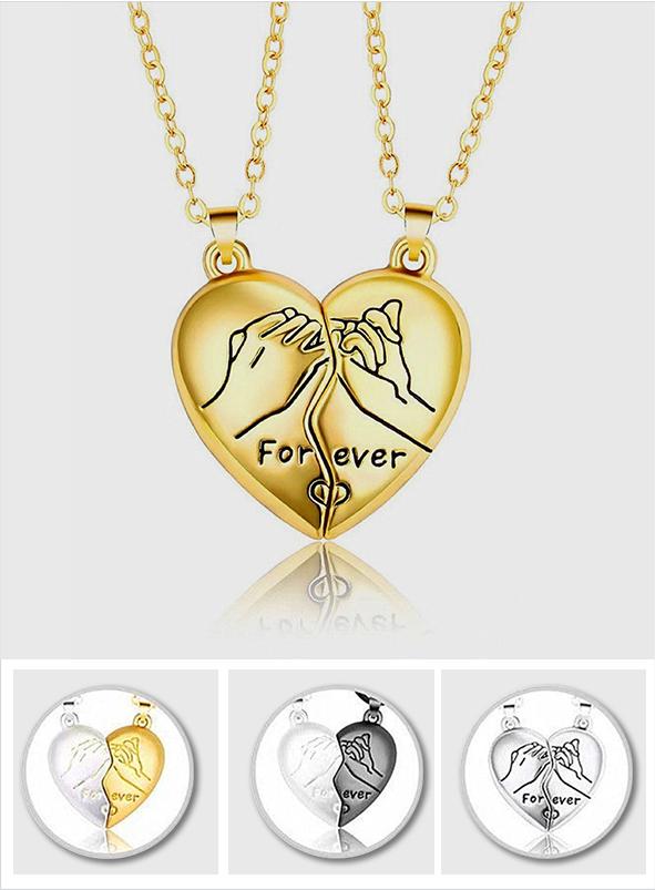 Magnetic Matching Hand In Hand - Couple Necklace