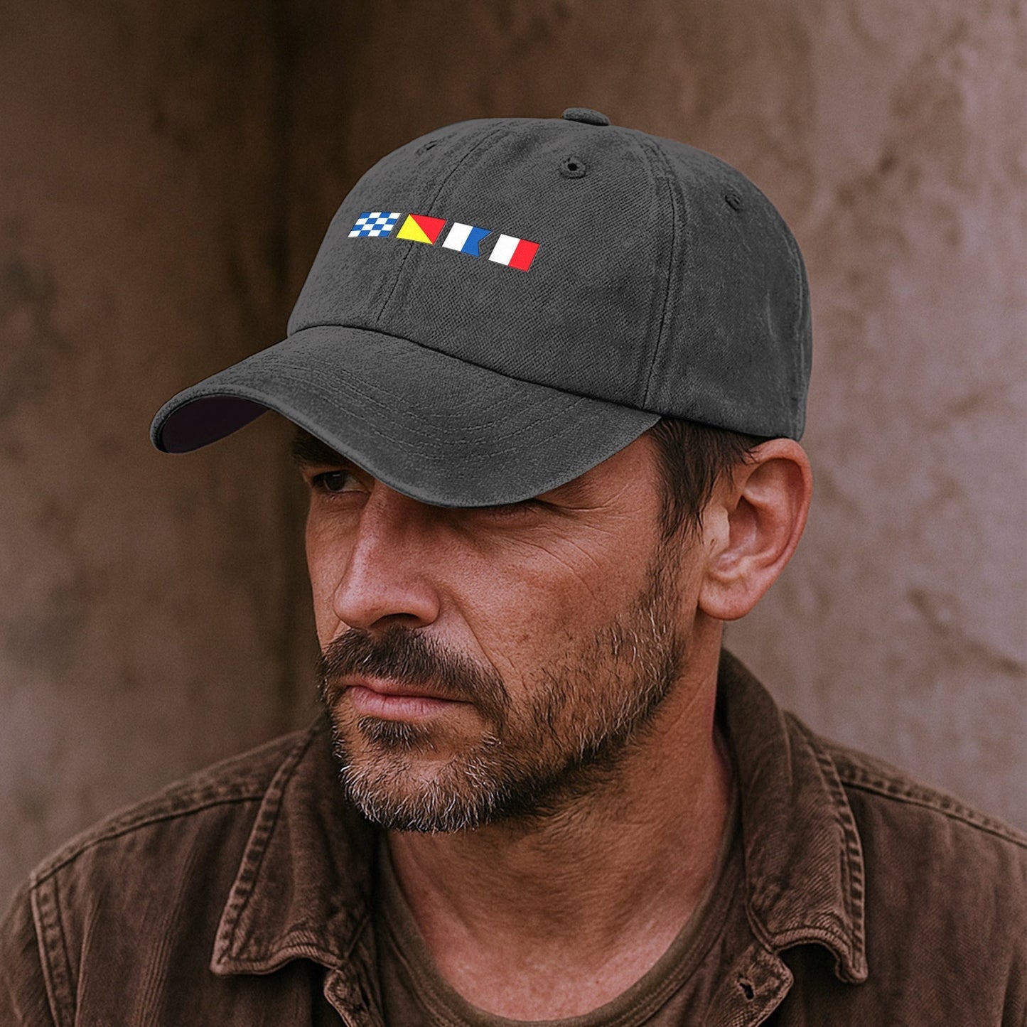 Personalized Wide Brim Sun Hat with Nautical Flag Patch for Beach & Travel - Unique Gift for Outdoor Lovers