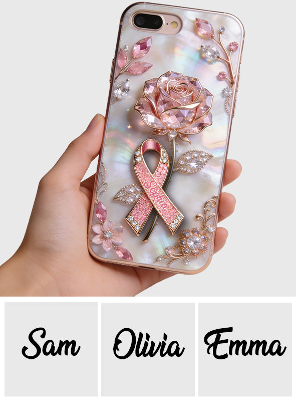 Faith Hope Love - Personalized Breast Cancer Awareness Full Print Phone Case & Phone Grip