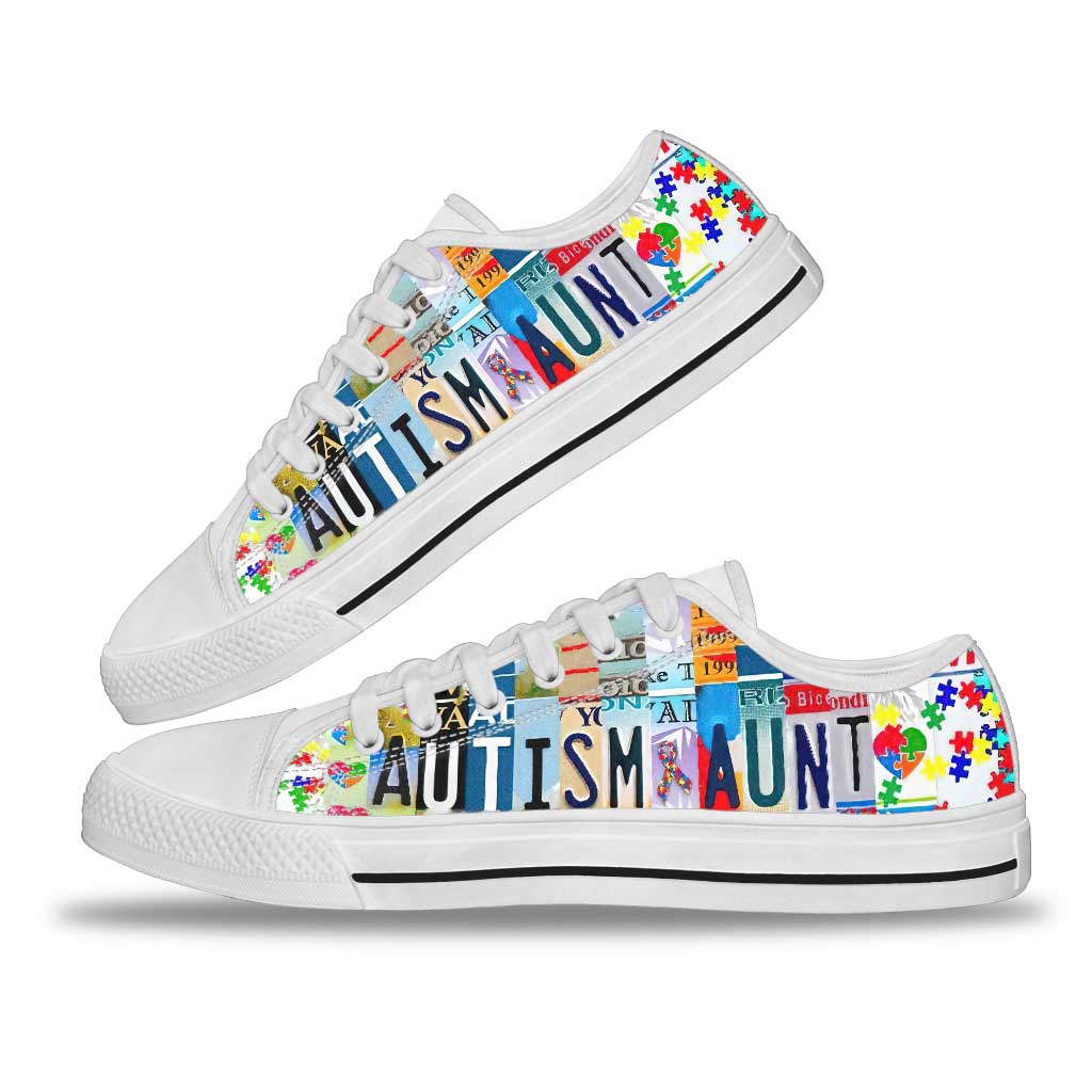 Autism Aunt - Autism Awareness Low Top Shoes 0921