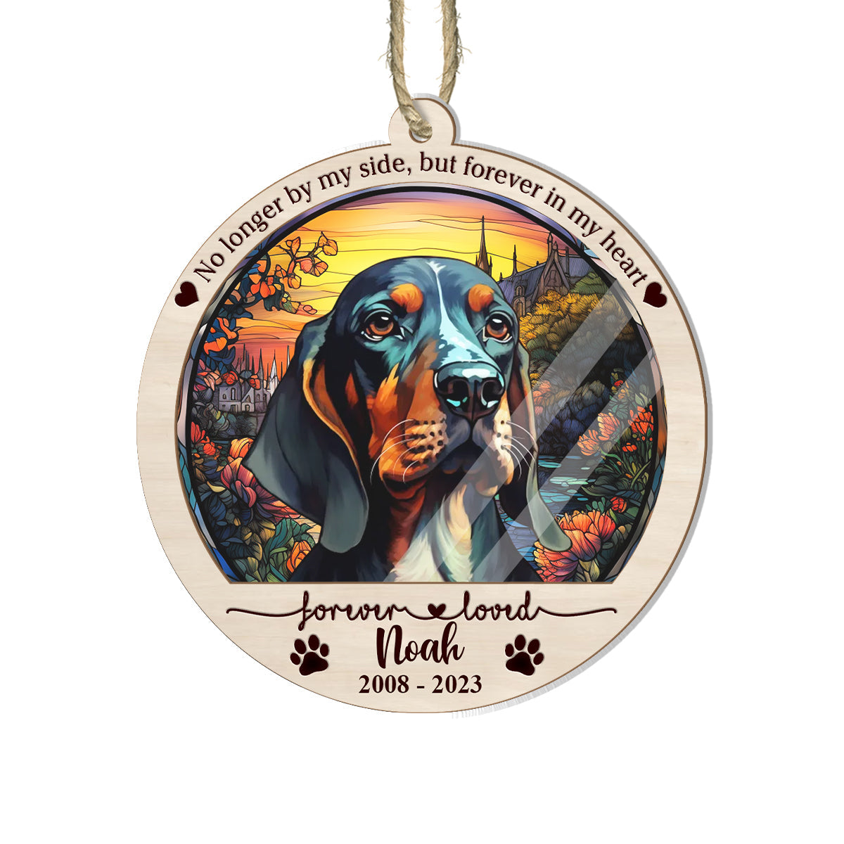 Colorful Dog Cat - Personalized Dog Suncatcher