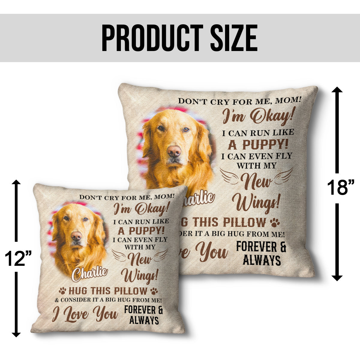 Love and Comfort – Custom Square Pillow Featuring a Pet’s Heartwarming Message – The Ideal Gift for Pet Lovers