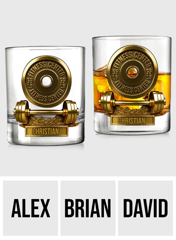 No Pain No Gain - Personalized Fitness Whiskey Glass