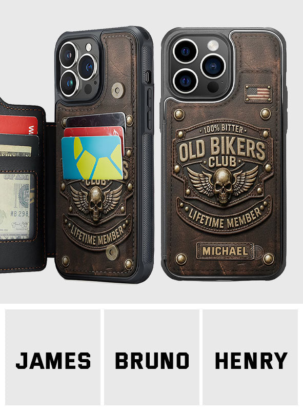 Old Bikers Club - Personalized Biker Fully Printed Wallet Phone Case