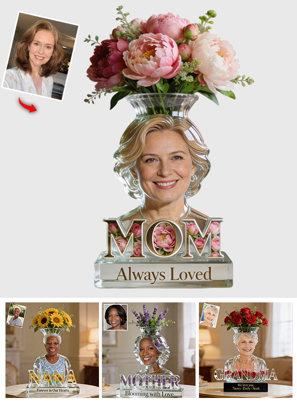 Mom Grandma Flower Blossom - Personalized Mother Acrylic Pot