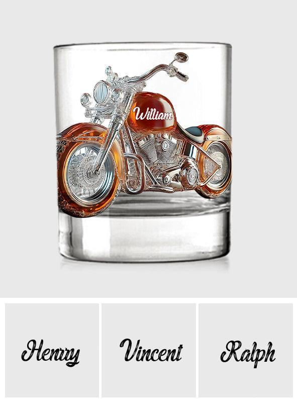 Love Motorcycle - Personalized Biker Whiskey Glass