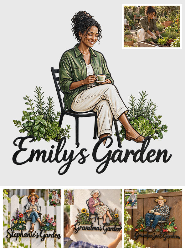 My Happy Place - Personalized Gardening 3D Printed Cut Metal Sign