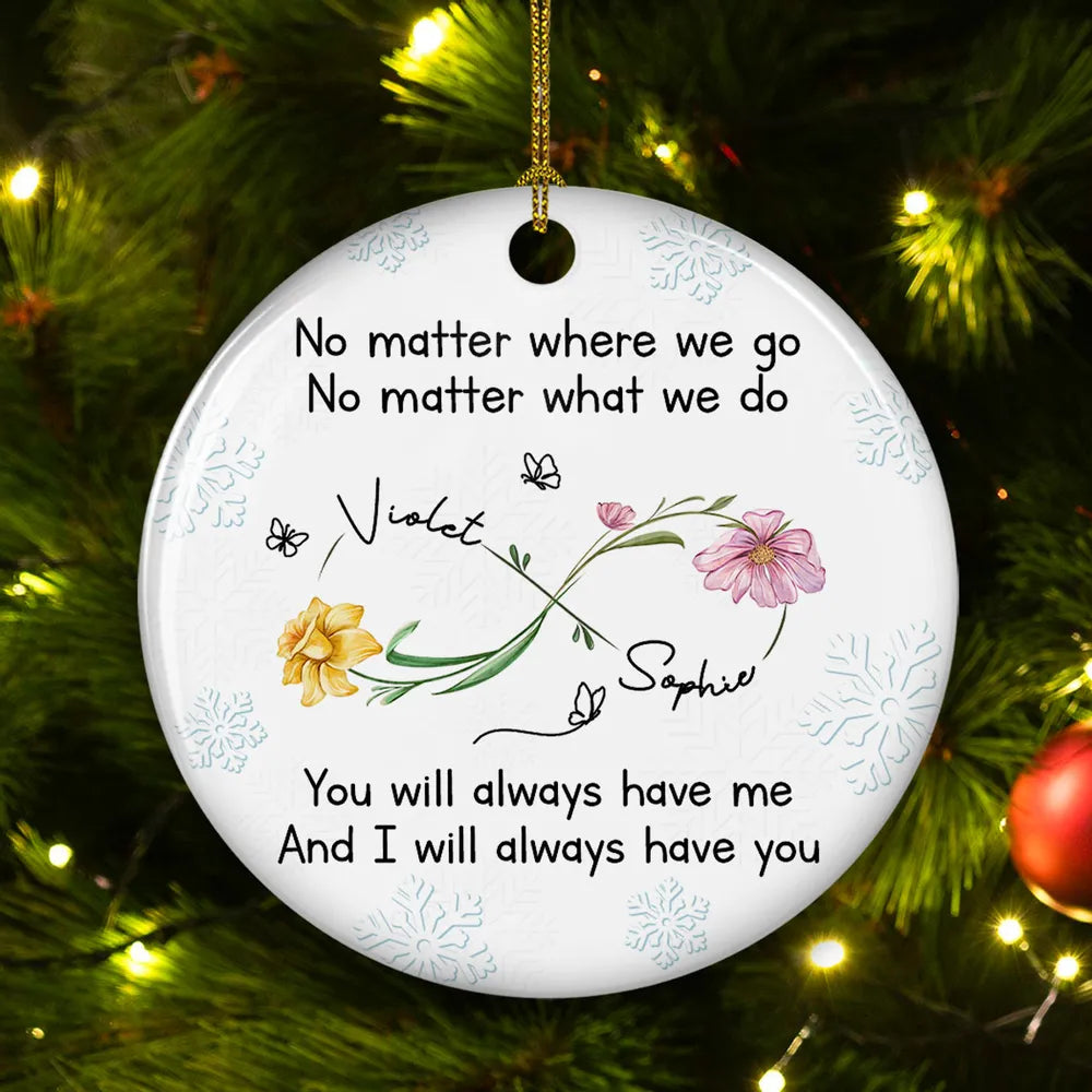 Ceramic Ornament with Floral Infinity Design, Heartfelt “Bestie” Message for Lasting Friendship, Perfect Gift for Friends