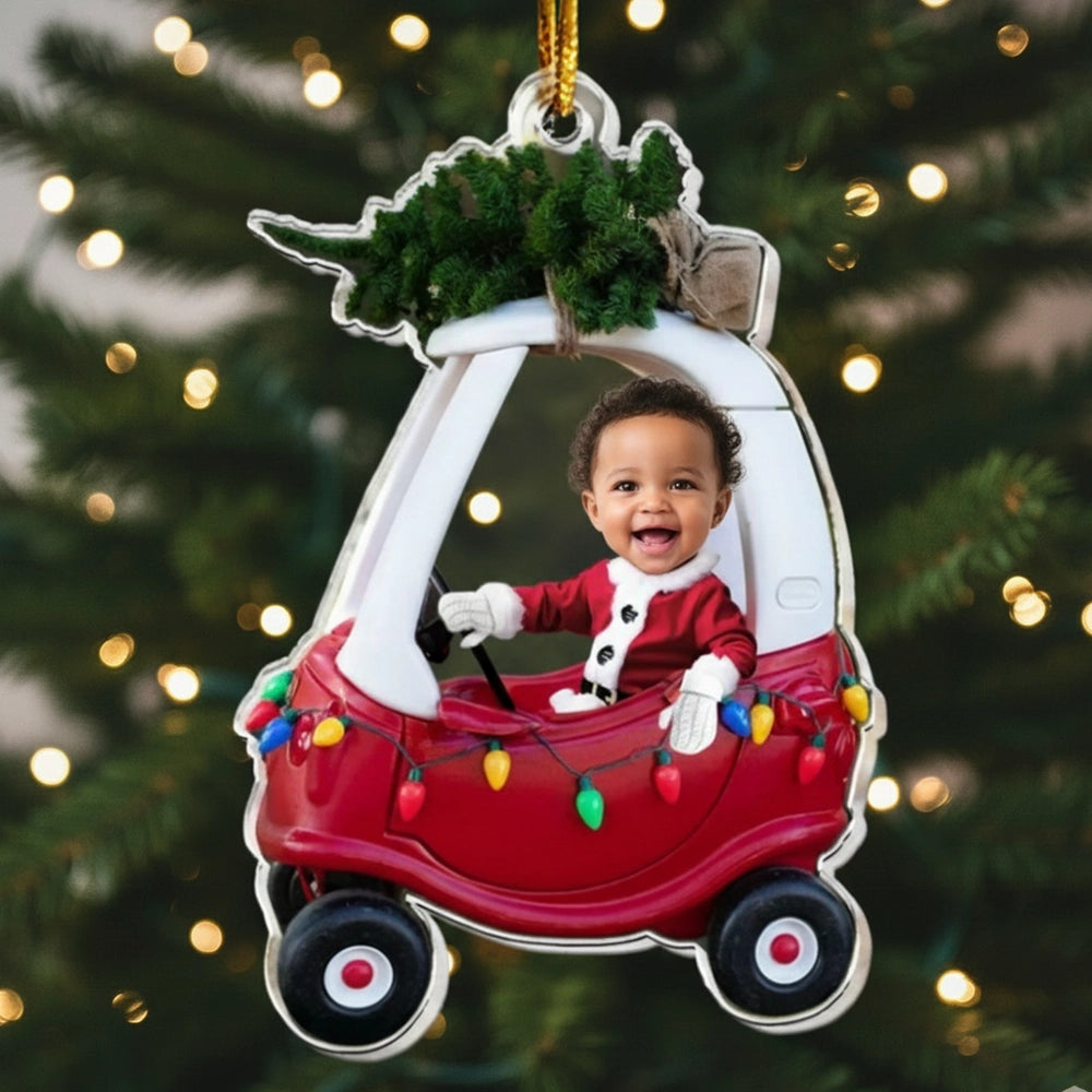 Acrylic Ornament - Custom Photo Baby Car, Christmas Tree, Cute Keepsake, Unique Gift for New Parents & Grandparents