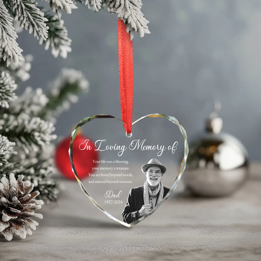 Custom Memorial Heart Ornament – Personalized Sympathy Gift