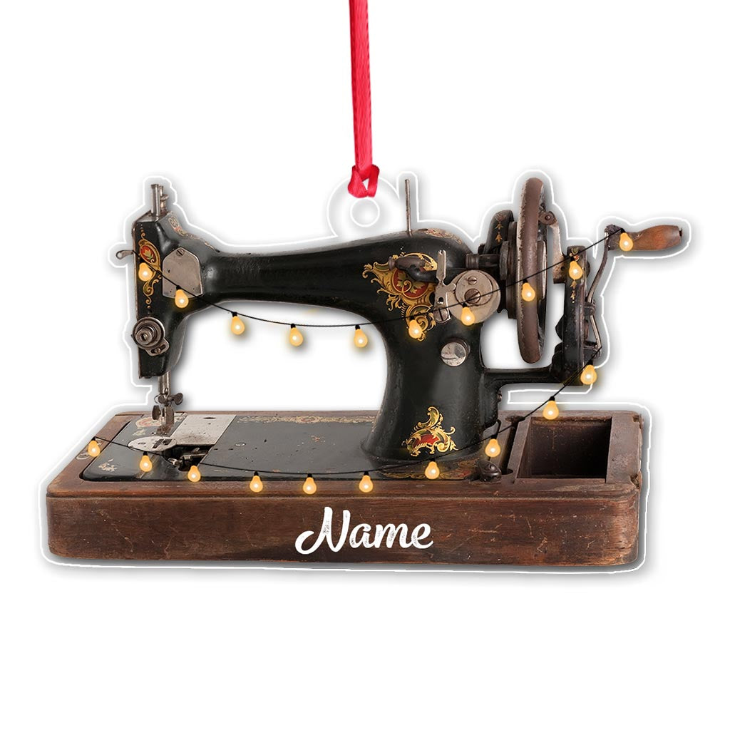 Sewing Items Collection - Personalized Christmas Sewing Transparent Ornament