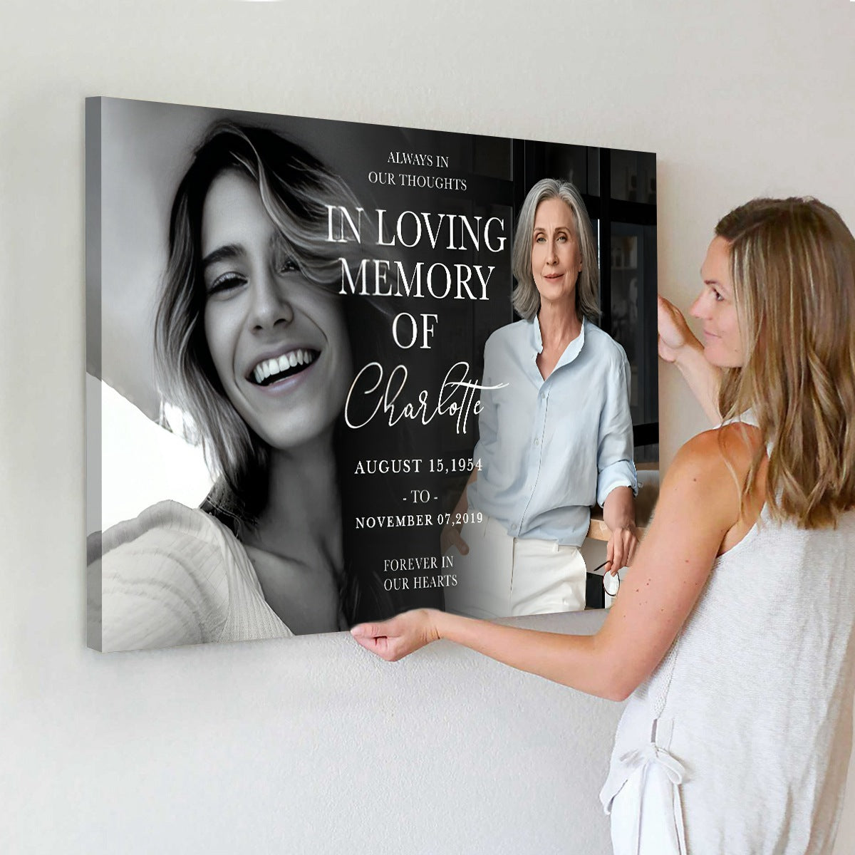 Forever In Our Hearts Canvas - Celebrate the Life of Your Loved Ones with Personalized Memorial Poster or Canvas