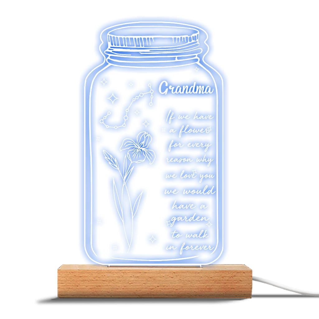 If I Had A Star Birth Flower Zodiac Sign - Gift for mom, grandma, daughter, wife, girlfriend, dad, grandpa, boyfriend, husband - Personalized Shaped Plaque Light Base