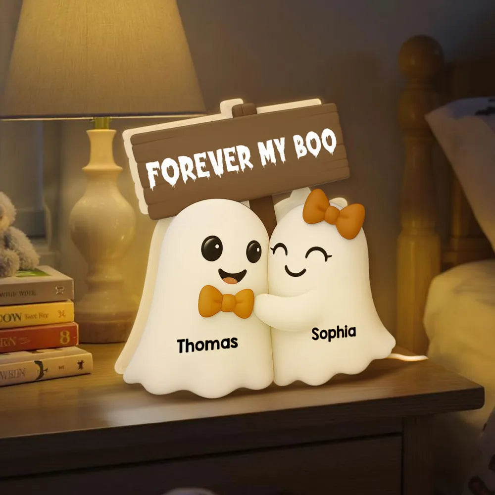 Halloween Acrylic Light Box with Cute Couple Ghosts, Fun Design and Perfect Gift Choice