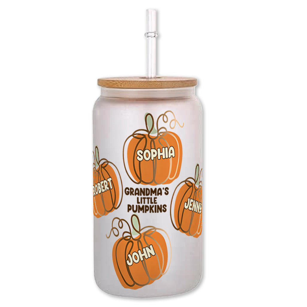 Grandma's Little Pumpkins - Personalized Grandma Can Glass