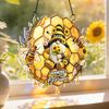 Acrylic Suncatcher Ornament With Cute Gnome Bees and Sunflowers Bright Window Decor A Sweet Personalized Gift For Grandma
