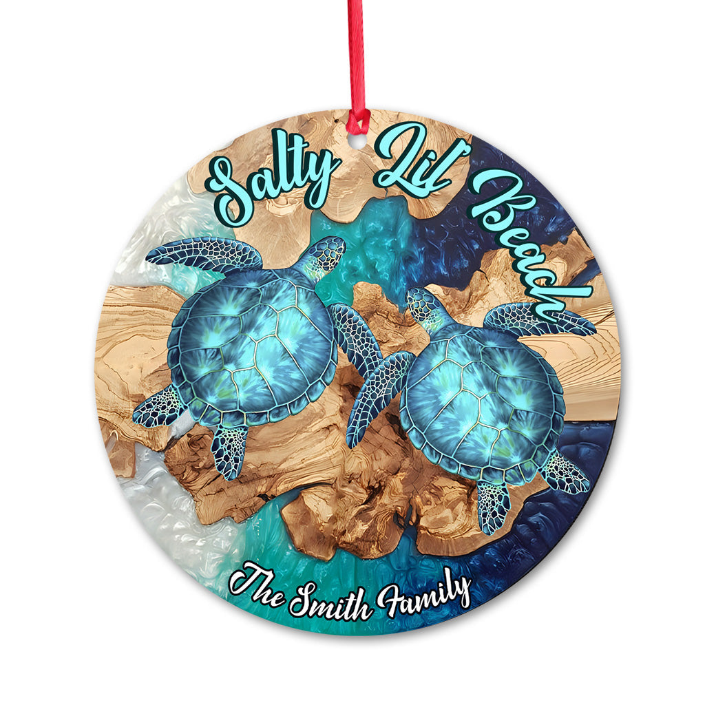 Salty Lil' Beach - Personalized Turtle Ornament