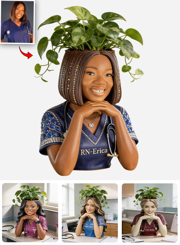 Custom Any Photo Gift For Nurse/Healthcare Worker - Personalized Nurse Acrylic Pot