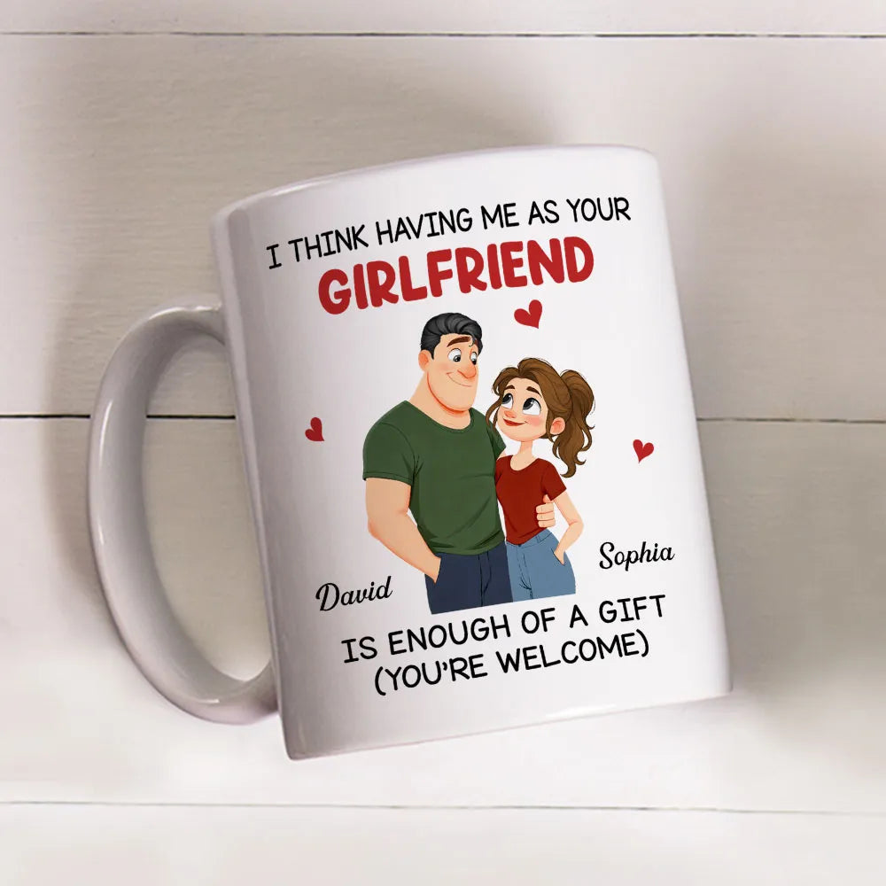 Ceramic Mug Personalized With Playful Girlfriend Quote Cute Couple Design A Unique Romantic Gift For Him