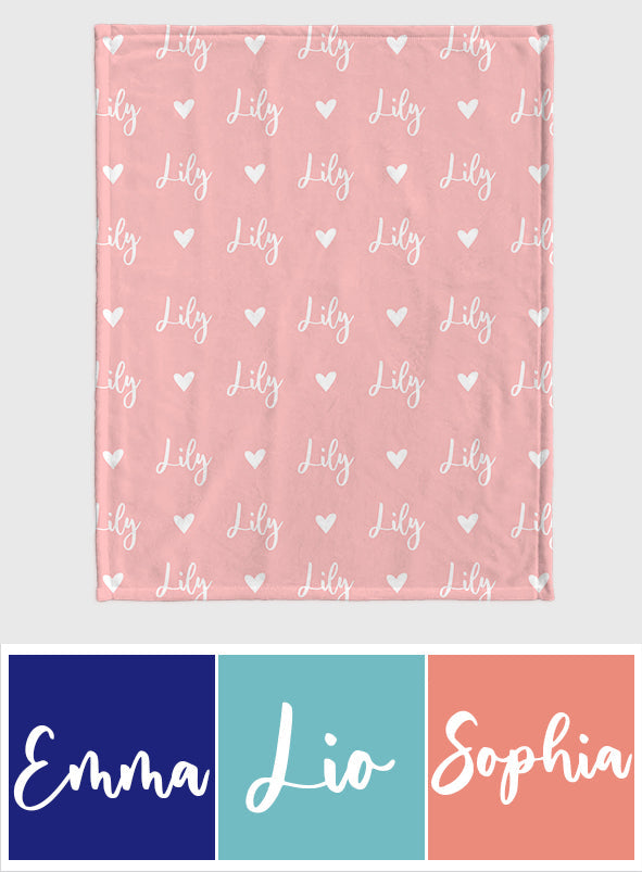 Custom Name Heart Pattern - Personalized Step Mom Blanket