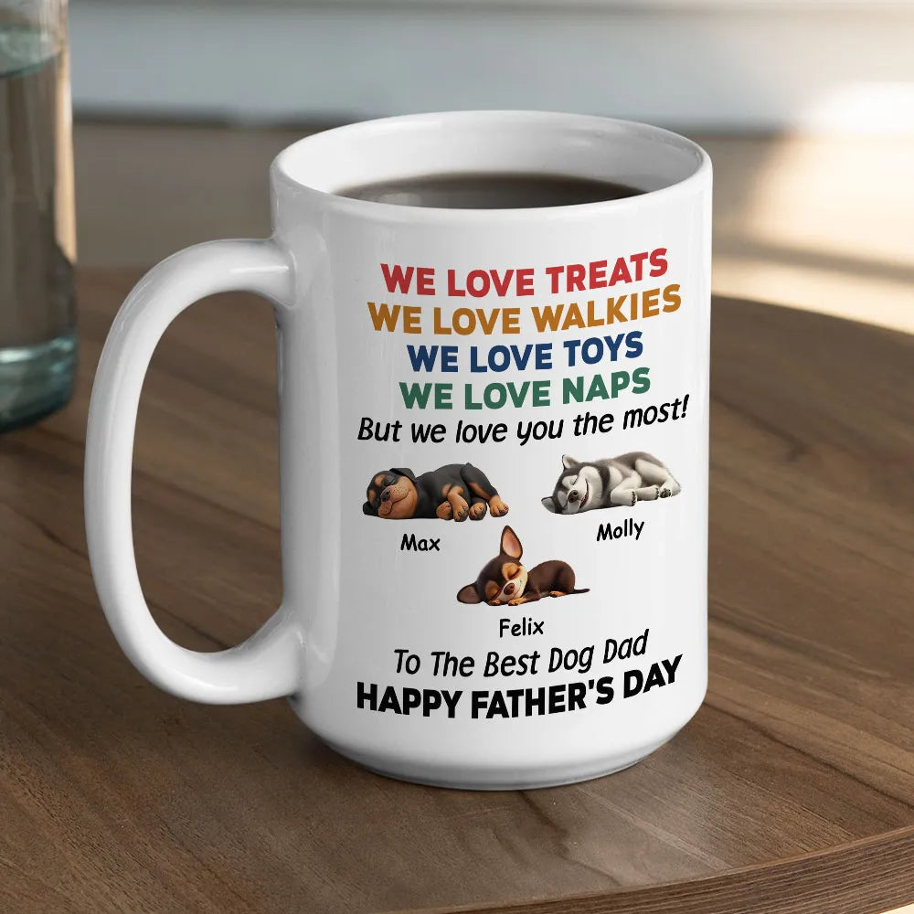 Custom Dog Dad Humor Mug, Personalized Holiday Gift Cup