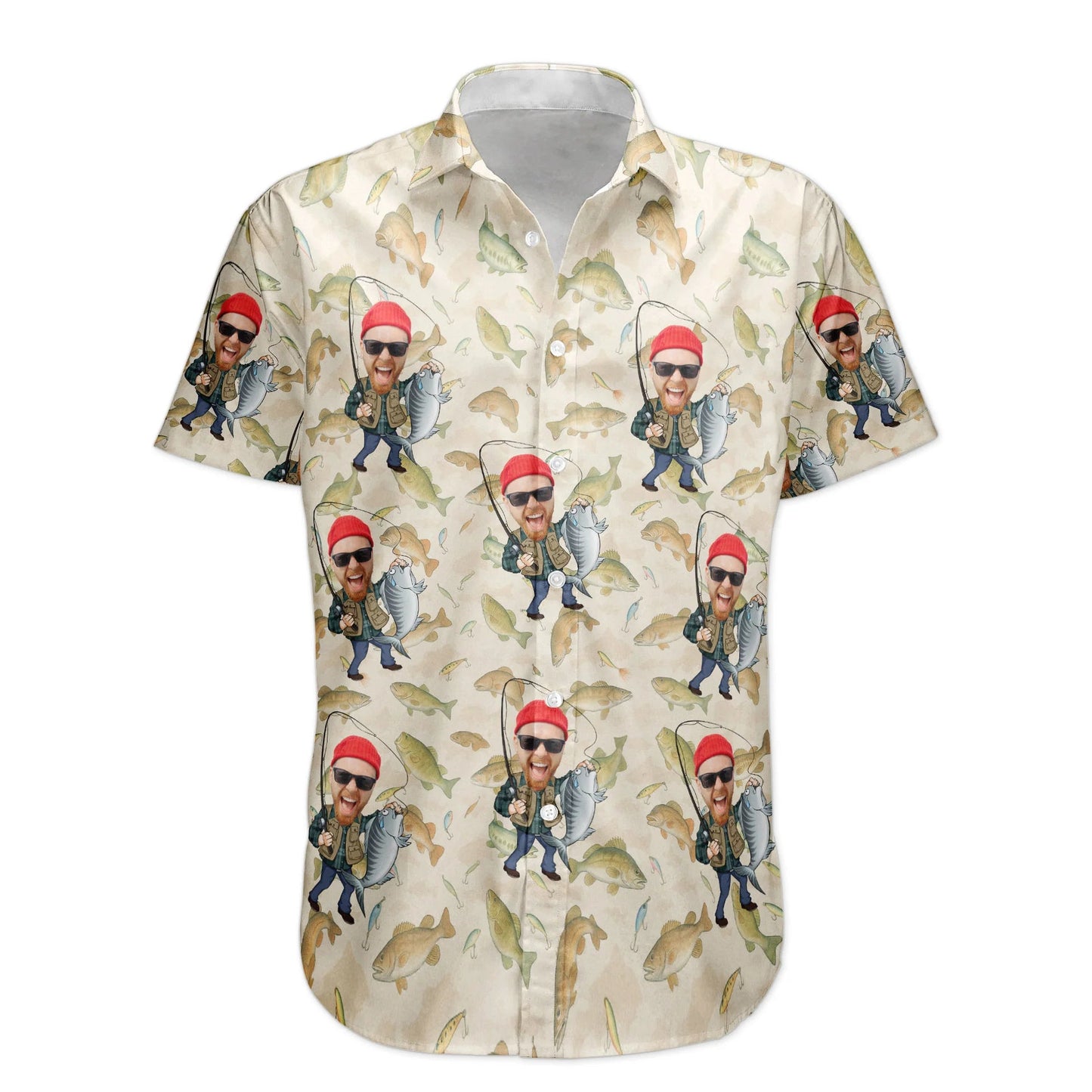 Personalized Fishing-Themed Hawaiian Shirt β Cool Gift for Dad or Husband
