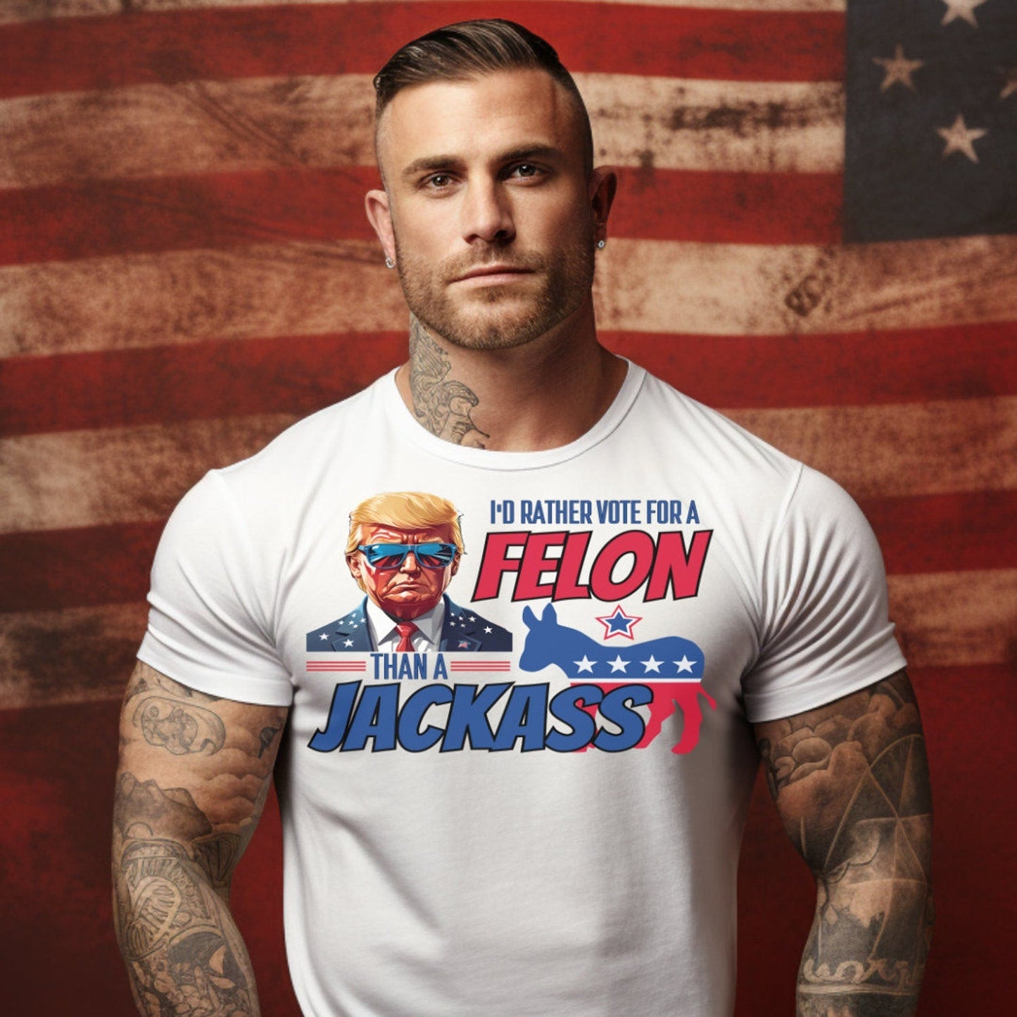 I'd Rather Vote For A Felon T-Shirt, Trump Shirt, 2024 Election Shirt, Stand With Trump Shirt, Trump Support Gifts T-shirt & Hoodie