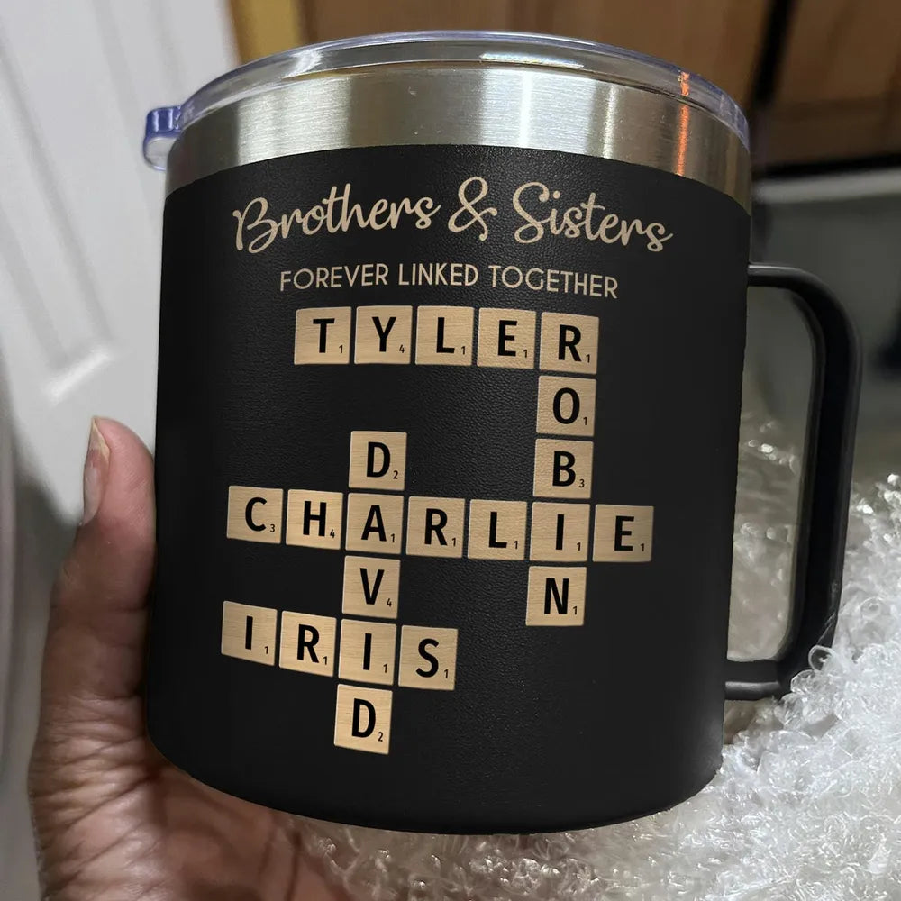 Brothers & Sisters Crossword Mug – A Heartwarming Gift Celebrating Family Bonds