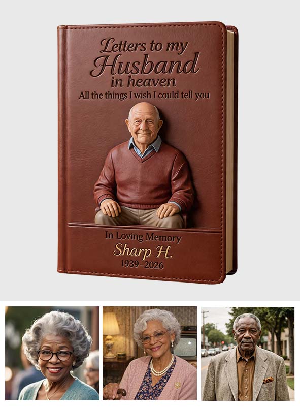Letter To Heaven - Personalized Memorial Leather Journal