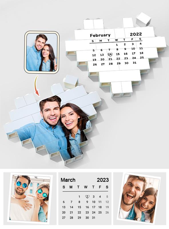 I Love You Forever - Personalized Couple Photo Heart Puzzle