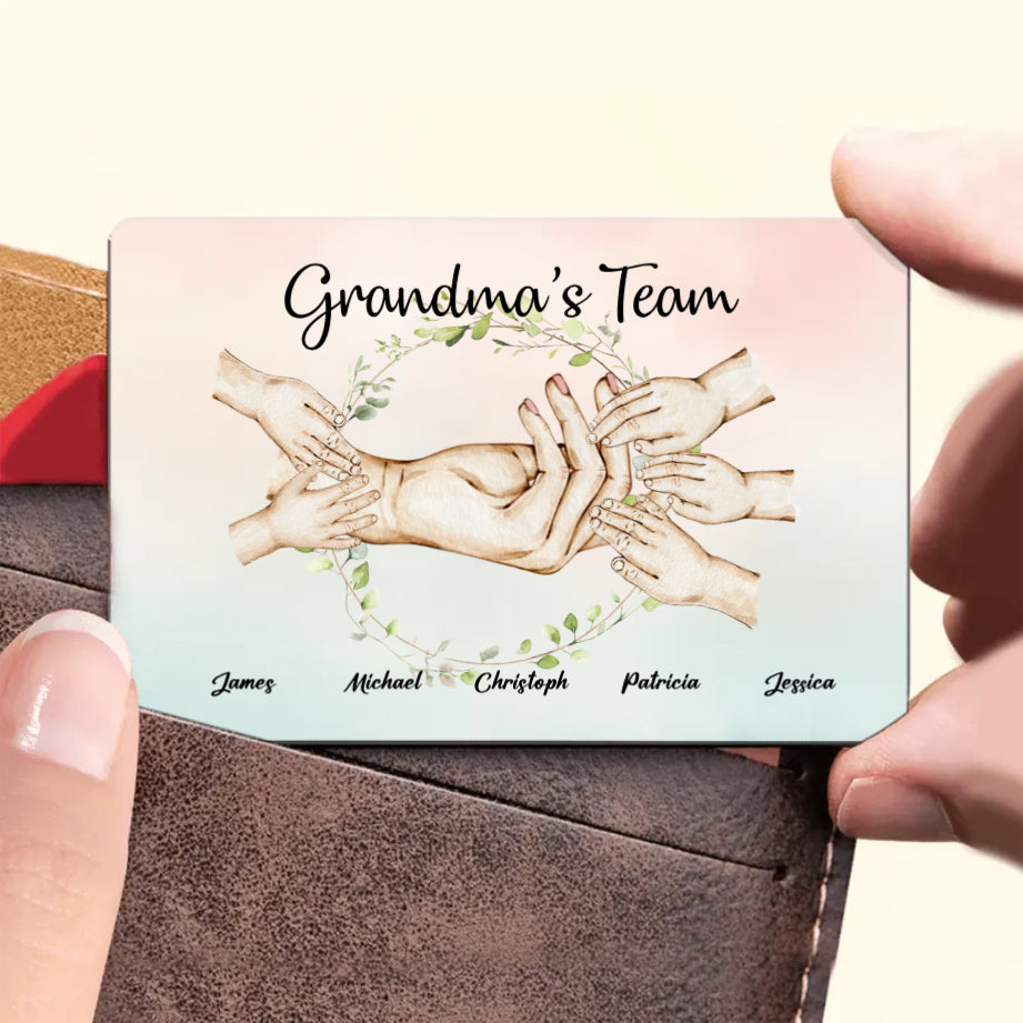 Grandma’s Team Personalized Poster, Keychain, Plaque, Ornament, Pillow, Wallet Card, Cup, Sign - Custom Gift for Grandchildren and Family Memories