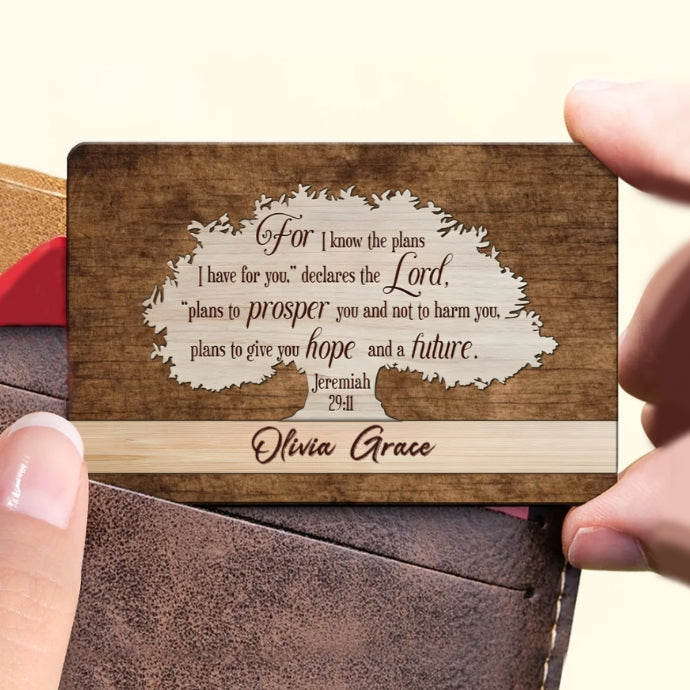 Personalized Poster, Ornament, Plaque, Keychain, Sign – "For I Know the Plans" Religious Inspirational Gift with Name Customization