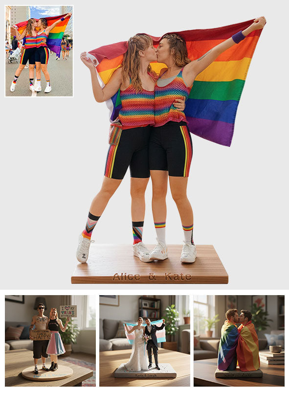 Custom Any Photo Couple Gift - Personalized LGBT Support Custom Shaped Acrylic Plaque