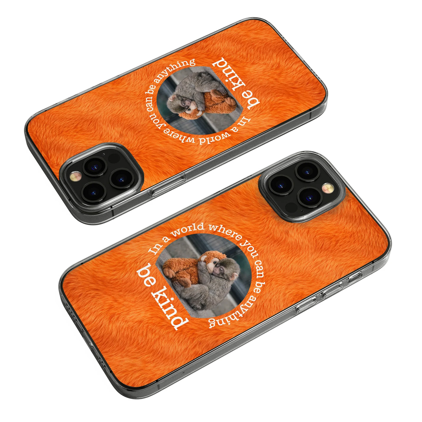 Baby Punch Monkey Personalized Phone Case with Photo Style Print In a World Where You Can Be Anything Be Kind Unique Gift