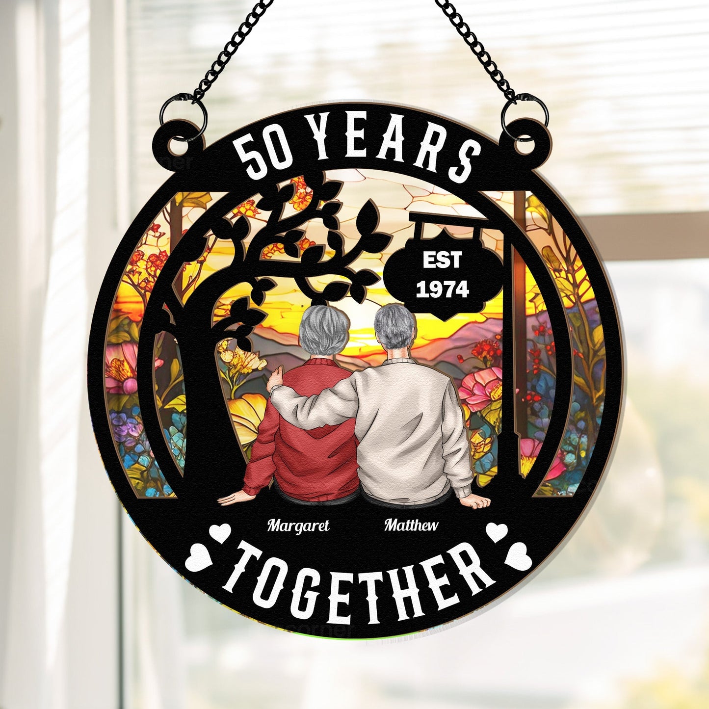 Together Always β Custom Wood and Acrylic Layered Ornament for Couples, Romantic Gift to Celebrate Lifelong Love