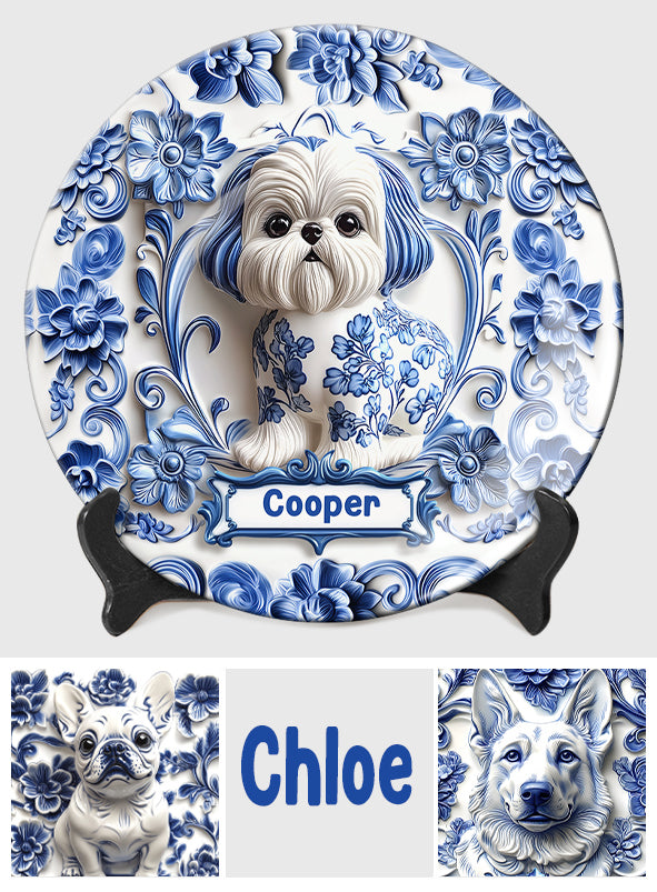 Cute Dog - Personalized Dog Ceramic Round Plate
