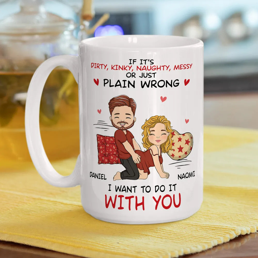 Personalized Ceramic Mug Funny Couple Cartoon Quote Gift for Boyfriend or Girlfriend Cute Flirty Coffee Mug
