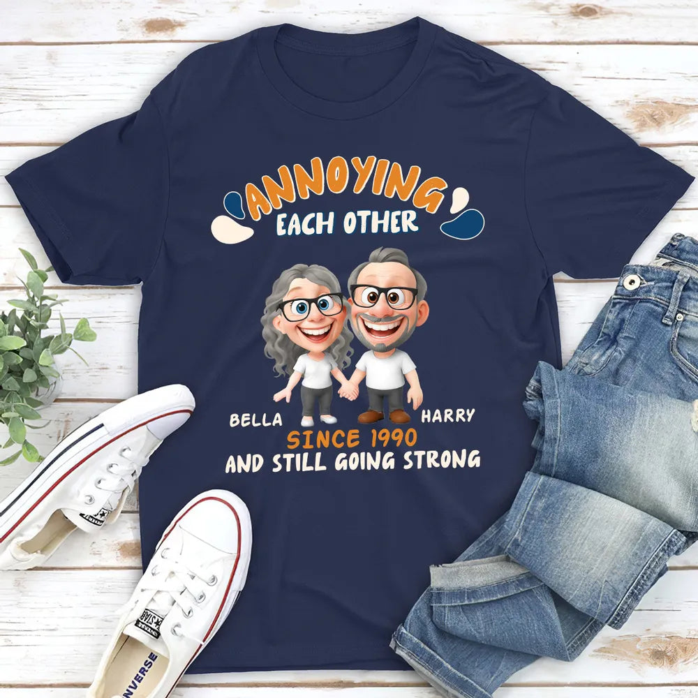 Personalized Couple Caricature Classic Tee with Your Custom Look Funny Relationship Gift for Husband or Wife