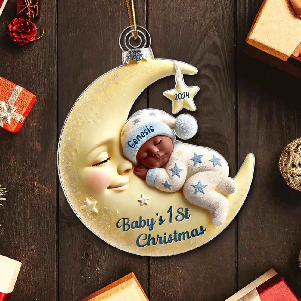 Baby's 1st Christmas Acrylic Ornament โ Personalized Baby Keepsake Gift