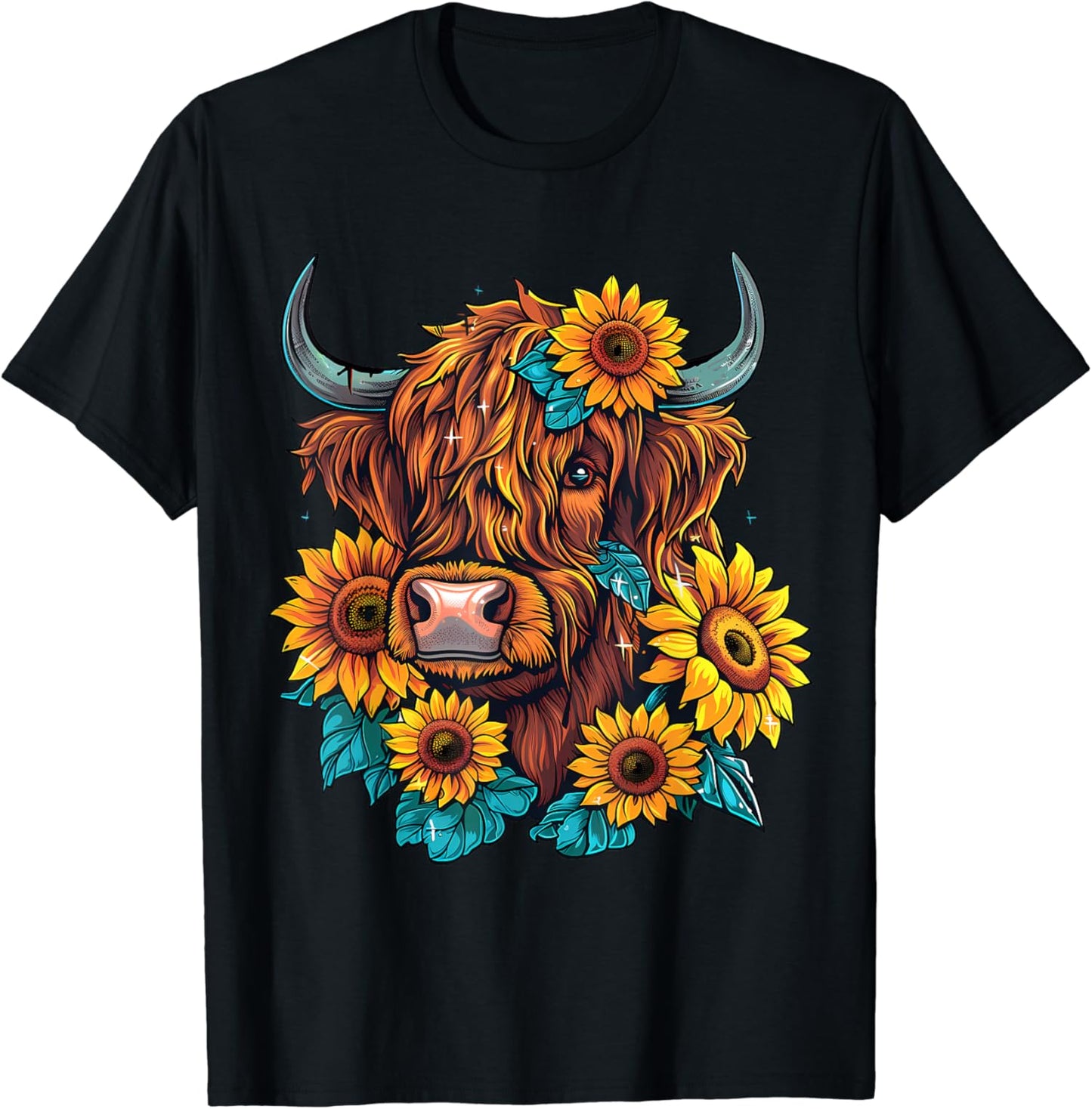 Highland Cow With Sunflowers Highland Cow T-shirt & Hoodie 0624