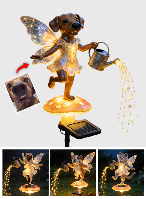 Custom from Any Photo, Garden Lamp - Personalized Dog Garden Solar Light