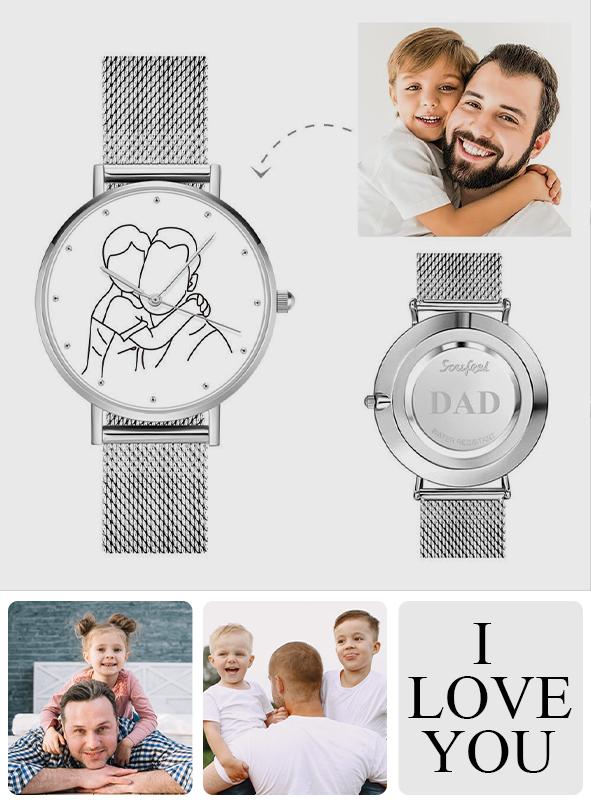 Personalized Photo To Line Art Engraved Alloy Bracelet
