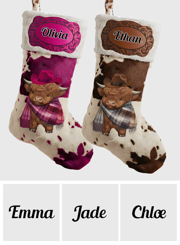 Howdy Christmas - Personalized Cowboy/Cowgirl Shaped Christmas Stocking