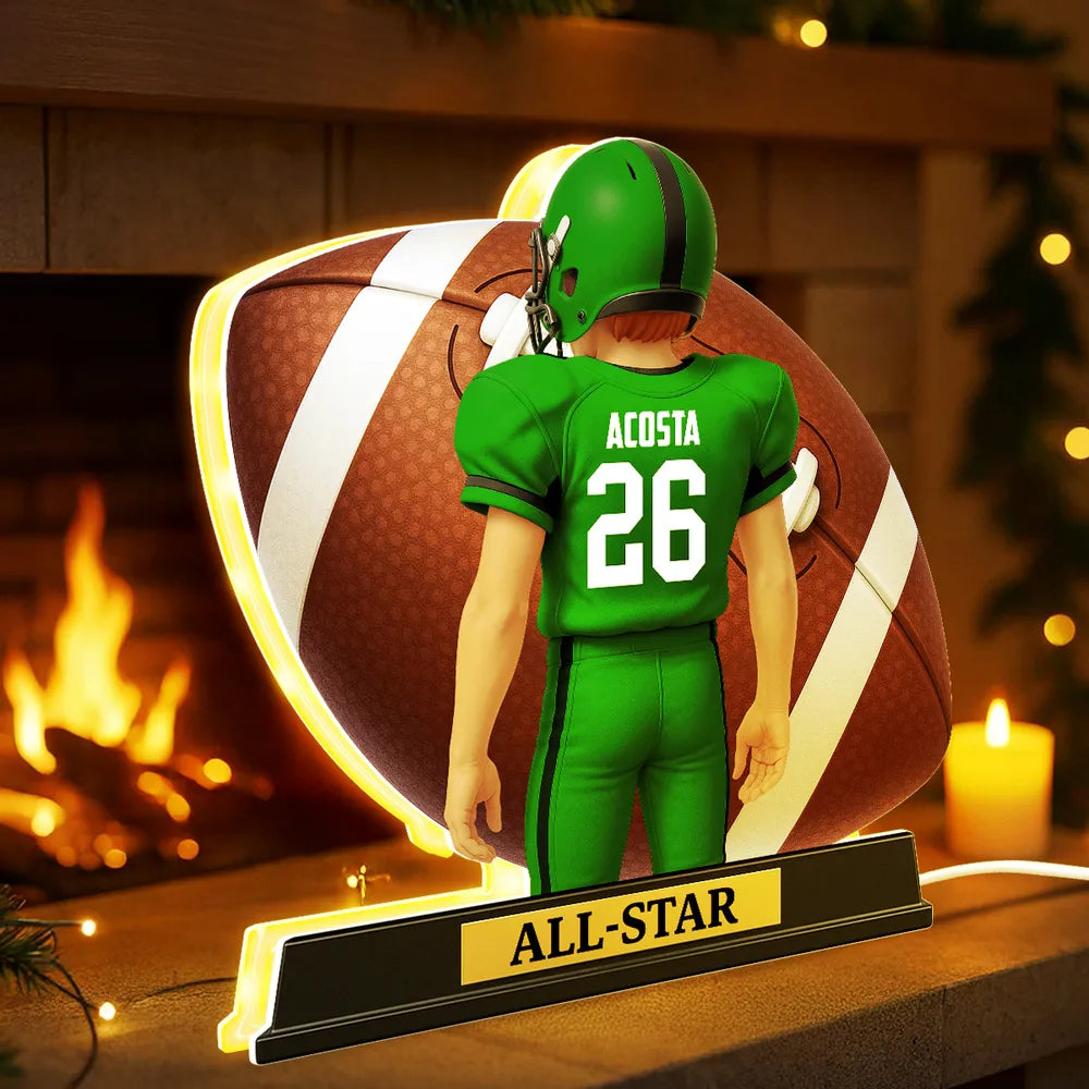 Personalized Acrylic Light Box for Football Player β Custom All-Star Design, Stadium Glow, Unique Gift for Sports Fans