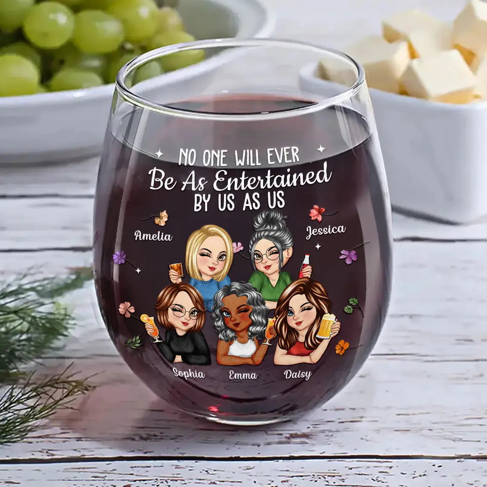 Best Friend Wine Glass β Fun Cartoon Design, Perfect Gift for Your Bestie