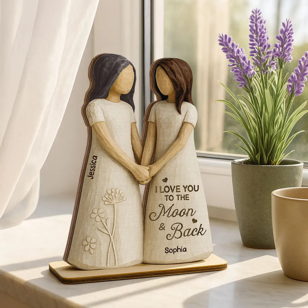 Mother and Daughter Forever Keepsake Wooden Plaque, Personalized Rustic Home Decor, Thoughtful Unique Gift for Mom from Daughter