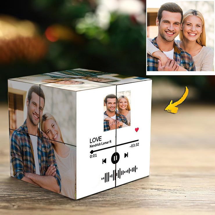 Upload Photo Music Code - Personalized Music Code Photo Rubik's Cube