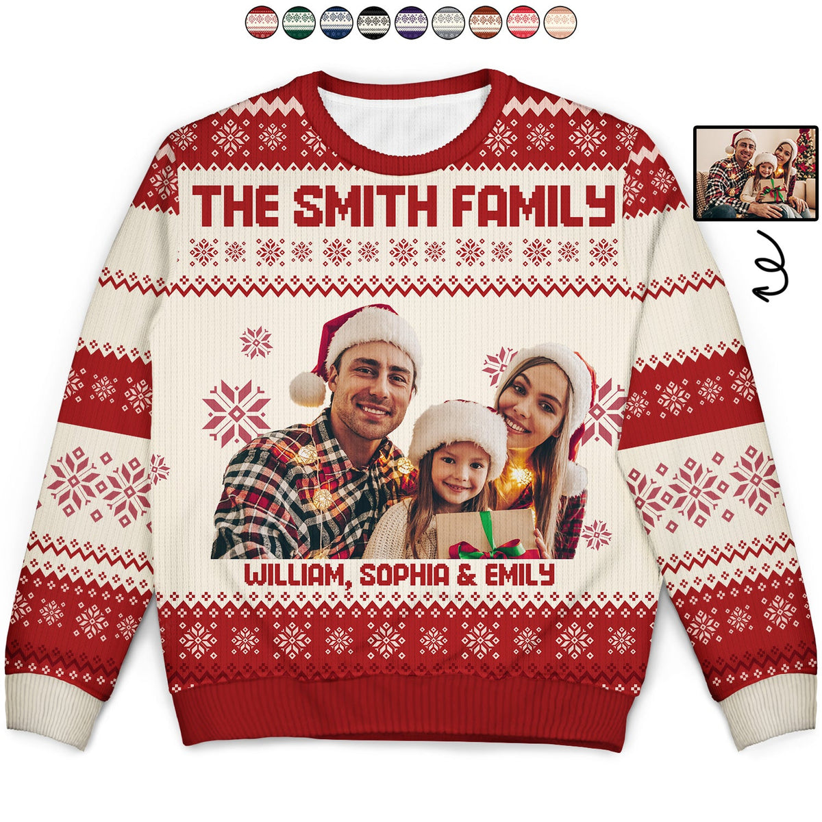 Personalized Christmas Printed Sweatshirt with Custom Family Photo β Cozy Holiday Keepsake & Unique Gift for Parents or Grandparents