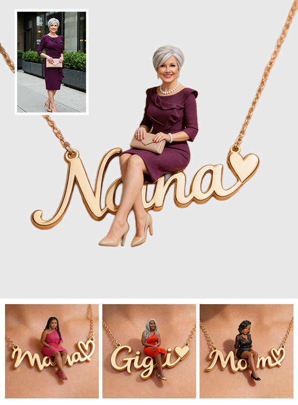 Custom Any Photo - Personalized Mother Shaped Metal Pendant Necklace